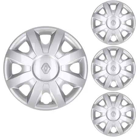 4x ORIGINAL Renault Radkappe Radblende OLIGO 15 Zoll Silber MODUS 8200659145