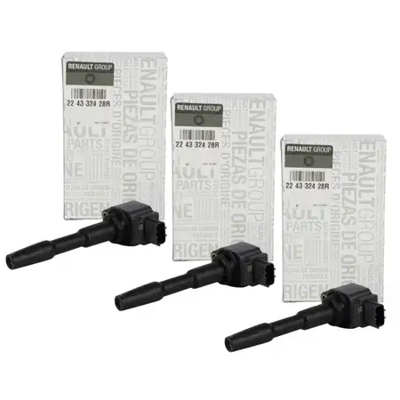 3x ORIGINAL Renault ignition coil Clio 4 Captur 1 Twingo 3 Logan 2 0.9 TCe 224332428R
