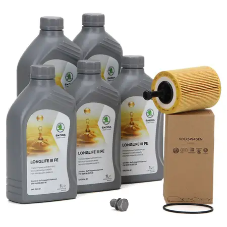 5L ORIGINAL SKODA Motor&ouml;l 0W30 LONGLIFE III FE 504/507.00 + &Ouml;lfilter 071115562A