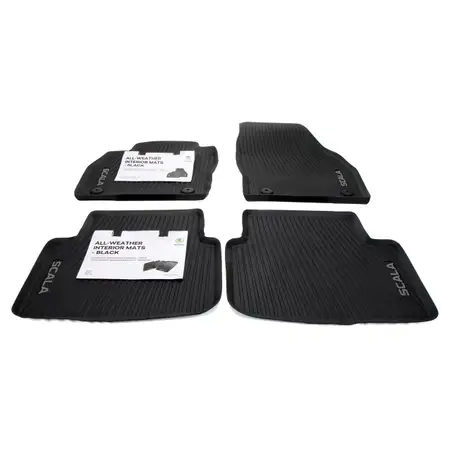 ORIGINAL Skoda rubber mats Floor mats Car mats Scala PR-K8R front + rear 4-piece set