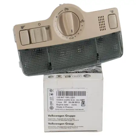 ORIGINAL Skoda interior light, beige, Octavia 2 with sunroof, model year 2009-2013, 1J0947105J 4K1
