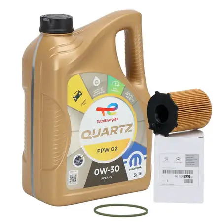 5L ORIGINAL Mopar TOTAL QUARTZ FPW 02 0W-30 Motoer&ouml;l + PSA &Ouml;lfilter 1610693780