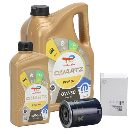 6L 6 liters TOTAL QUARTZ INEO FIRST 0W-30 + ORIGINAL PSA oil filter 1606267580