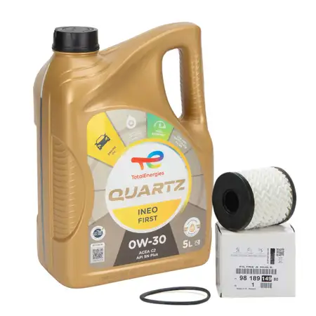 5L 5 Liter TOTAL QUARTZ INEO FIRST 0W-30 + ORIGINAL PSA &Ouml;lfilter 9818914980