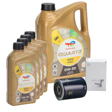 9L 9 Liter TOTAL QUARTZ INEO FIRST 0W-30 + ORIGINAL PSA &Ouml;lfilter 1606267580