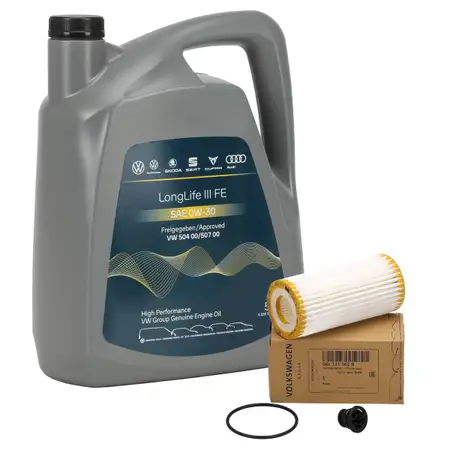 5L ORIGINAL VW 0W30 engine oil + oil filter Golf 7 8 Passat B8 Polo Tiguan Touran 1.8/2.0 TSI