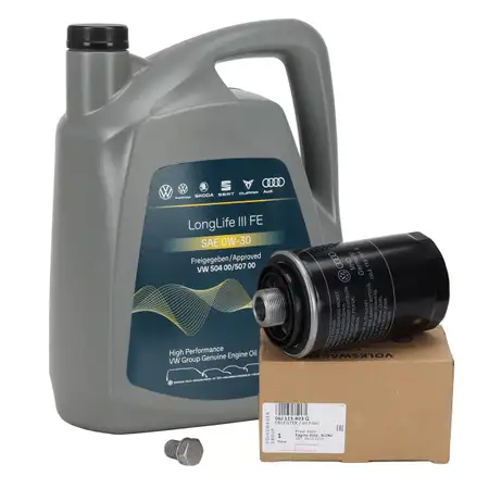 5L ORIGINAL VW 0W30 engine oil + oil filter Golf 5 6 Passat B6 B7 Sharan Tiguan T5 1.8/2.0 TSI