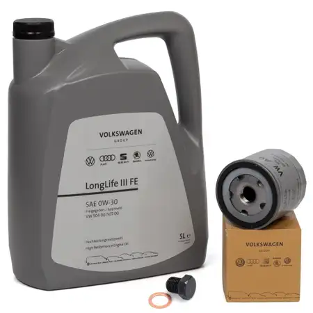 5L ORIGINAL VW engine oil 0W30 LONGLIFE III FE + oil filter 04E115561H 1.0-1.4TSI