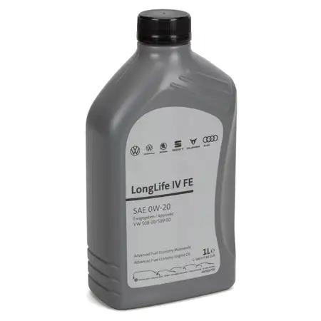 1L 1 Liter ORIGINAL VW Motor&ouml;l &Ouml;l 0W-20 LONGLIFE IV FE 508.00 509.00 GS60577M2