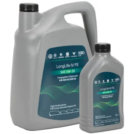 6L 6 Liter ORIGINAL VAG 0W-20 LONGLIFE 4 IV FE Motor&ouml;l 508.00 509.00 GS65577M4/M2