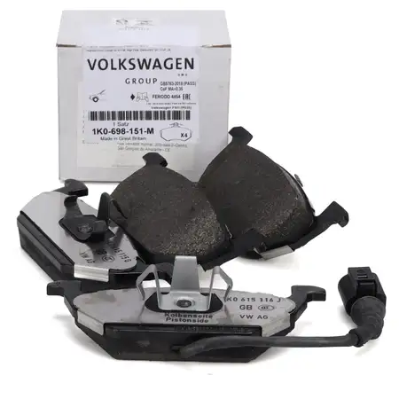 ORIGINAL Audi VW Bremsbel&auml;ge Bremskl&ouml;tze inkl. Warnkontaktkabel vorne 1K0698151A