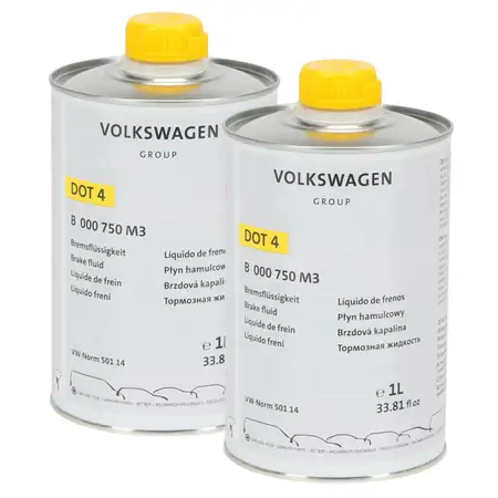 2L 2 liters ORIGINAL AUDI VW SEAT SKODA Brake Fluid DOT 4 VW STANDARD 501 14 B000750M3
