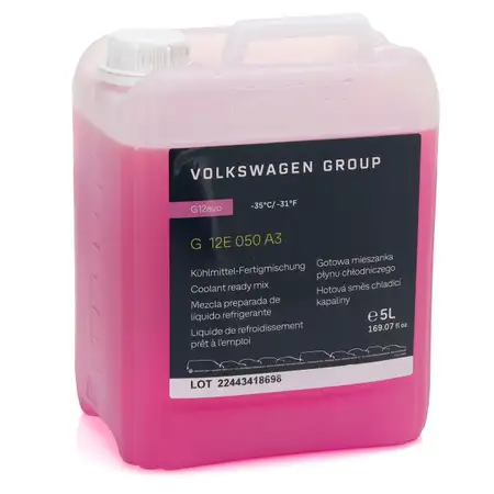 5L 5 Liter ORIGINAL Audi VW K&uuml;hlerfrostschutz FERTIGMIX Ready Mix G12E050A3