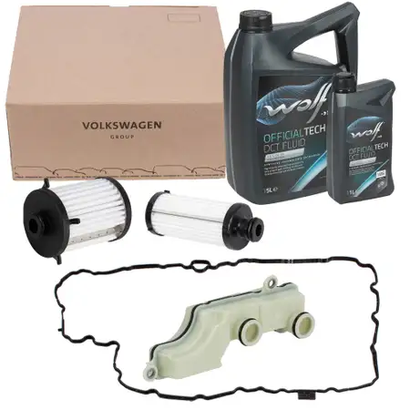 ORIGINAL AUDI hydraulic filter set + 6L WOLF transmission oil A4 B9 A5 F5 A6 C7 C8 A7 Q5 8RB FY