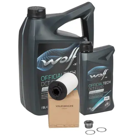 ORIGINAL AUDI SEAT SKODA VW Transmission Filter Set DSG DQ500 DQ400E + 6L WOLF Transmission Oil