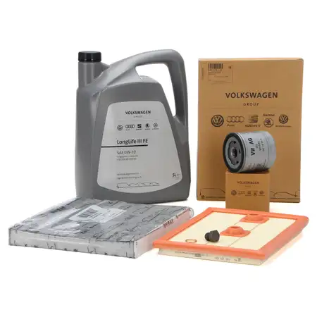 ORIGINAL AUDI VW filter set + 5L 0W30 engine oil Golf 7 Passat B8 Tiguan A3 8V Q2 1.2/1.4 TSI