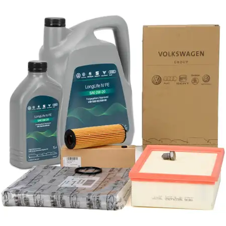 ORIGINAL AUDI VW Filterset 3-tlg + 6L 0W20 Motor&ouml;l Golf 8 Passat B8 A3 8Y Leon 2.0 TDI