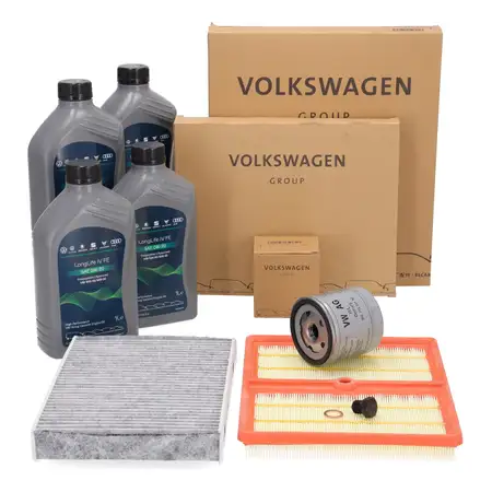 ORIGINAL VW Filterset Filterpaket + 4L 0W20 Motor&ouml;l Up 1.0 TSI / GTI 90/115 PS PR-TJ4