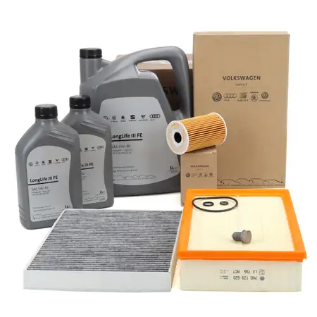 ORIGINAL VW filter set, 3-piece + 7L 0W30 engine oil, Multivan Transporter T5 T6 2.0 TDI