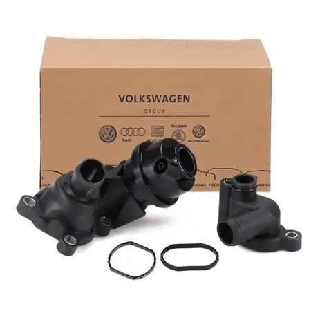 ORIGINAL VW Audi K&uuml;hlmittelflansch + K&uuml;hlmittelregler A4 A5 A6 A7 Q5 Q7 Touareg 3.0 TDI