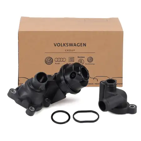 ORIGINAL VW Audi K&uuml;hlmittelflansch + K&uuml;hlmittelregler A4 A5 A6 A7 Q5 Q7 Touareg 3.0 TDI