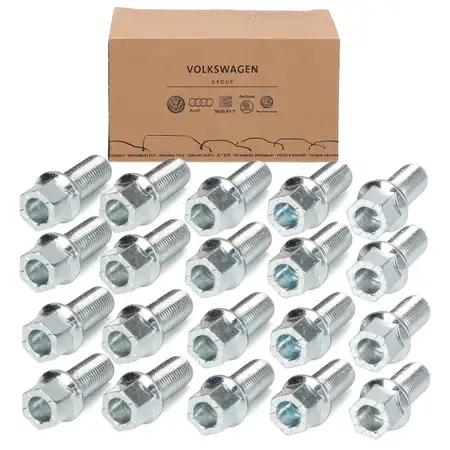 20x ORIGINAL VW Radschraube M14x1,5mm Golf 3 4 5 Passat B3 B4 B5 B6 Polo Touran WHT002437