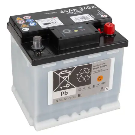 ORIGINAL VW Autobatterie Batterie Starterbatterie 12V 44Ah 220/360A 000915089B