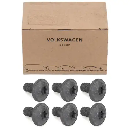 6x ORIGINAL AUDI VW Schraube f&uuml;r Spritzblech Ankerblech Bremsscheibe WHT005227