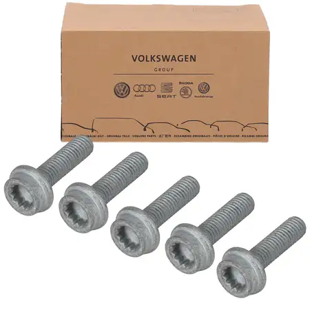 5x ORIGINAL VW Audi Seat Skoda Zylinderschraube mit Innenvielzahn M8x30 N91157202