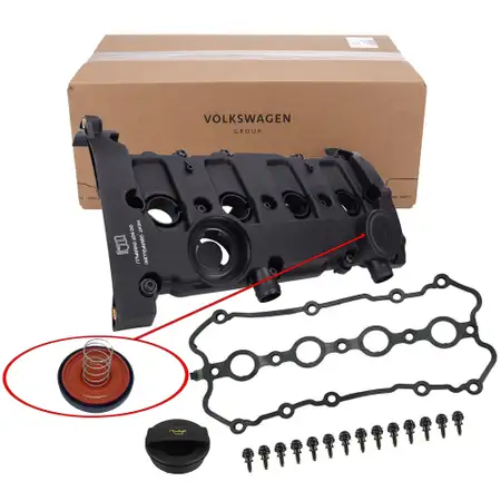 ORIGINAL VW valve cover + gasket + cover Golf 5 Passat B6 Touran A3 8P A4 B6 2.0 FSI
