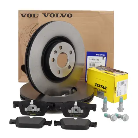 ORIGINAL Bremsscheiben &Oslash; 322mm + TEXTAR Bel&auml;ge f&uuml;r VOLVO S/V/XC60 S/V90 17 Zoll vorne