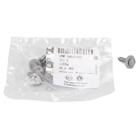 10x ORIGINAL GM Opel screw, underbody protection, M4.8 x 16, 94520668
