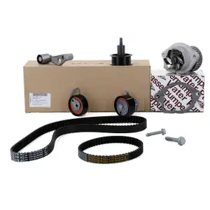 ORIGINAL VW Zahnriemensatz 036198119E + GEBA Wasserpumpe 036121008MX für 1.4 16V