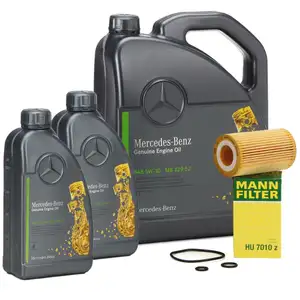 7L ORIGINAL Mercedes 5W-30 MB 229.52 engine oil + MANN oil filter A-/B-/C-/E-/S-Class OM651