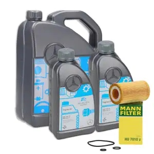 7L 7 liters ORIGINAL Mercedes engine oil 5W30 MB 229.51 + MANN HU7010z oil filter