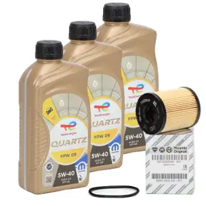 3L ORIGINAL Mopar TOTAL QUARTZ FPW 09 5W-40 Motor&ouml;l + &Ouml;lfilter 6000633302
