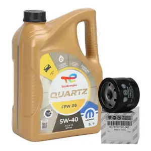 5L ORIGINAL Mopar TOTAL QUARTZ FPW 09 5W-40 Motor&ouml;l + &Ouml;lfilter 71753742