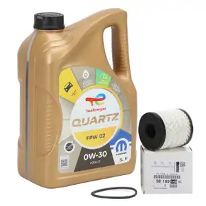 5L ORIGINAL Mopar TOTAL QUARTZ FPW 02 0W-30 Motor&ouml;l + &Ouml;lfilter 9818914980