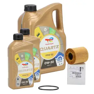 7L ORIGINAL Mopar TOTAL QUARTZ FPW 02 0W-30 Motor&ouml;l + &Ouml;lfilter 1109.CL