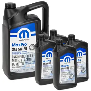 5L + 4x 946ml MOPAR 5W-20 engine oil CHRYSLER DODGE JEEP RAM FIAT ALFA ROMEO