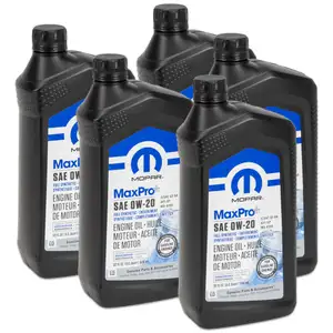 5x 946ml MOPAR 0W20 engine oil CHRYSLER DODGE JEEP RAM FIAT ALFA ROMEO K68218950AB