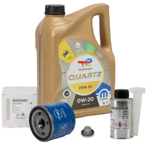 5L TOTAL QUARTZ FPW 01 0W-20 + ORIGINAL MOPAR &Ouml;lfilter 95528296 + 1x Additiv
