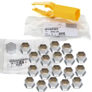 20x ORIGINAL PSA MOPAR Abdeckkappe Radschrauben 1611818780 + Abzieher 6763.05