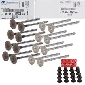 16x ORIGINAL PSA Opel MOPAR intake valve + exhaust valve + valve stem seals 1.5D
