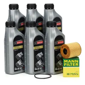 6L 6 liters ORIGINAL Ford MOTORCRAFT A5 engine oil 5W30 + MANN oil filter HU711/51x