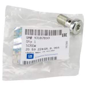 ORIGINAL GM Opel Hollow Screw Turbocharger Oil Line ASTRA H CORSA D 93187893