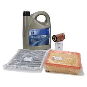 ORIGINAL Opel inspection kit + 5L 5W30 Dexos1 Gen3 engine oil for CORSA D E 1.0-1.6