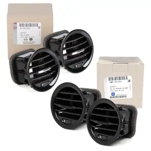 4x ORIGINAL Opel PIANO SCHWARZ Luftd&uuml;se L&uuml;ftungsd&uuml;se Armaturenbrett Corsa D