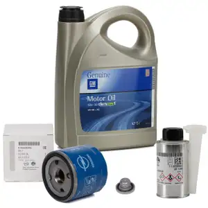 5L 5 liters ORIGINAL Opel engine oil 5W30 + oil filter 95528296 + 1x additive Astra K Insignia