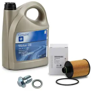5L 5 liters ORIGINAL GM Opel engine oil 5W30 Dexos2 + oil filter 95528278 + screw 2.0 CDTI
